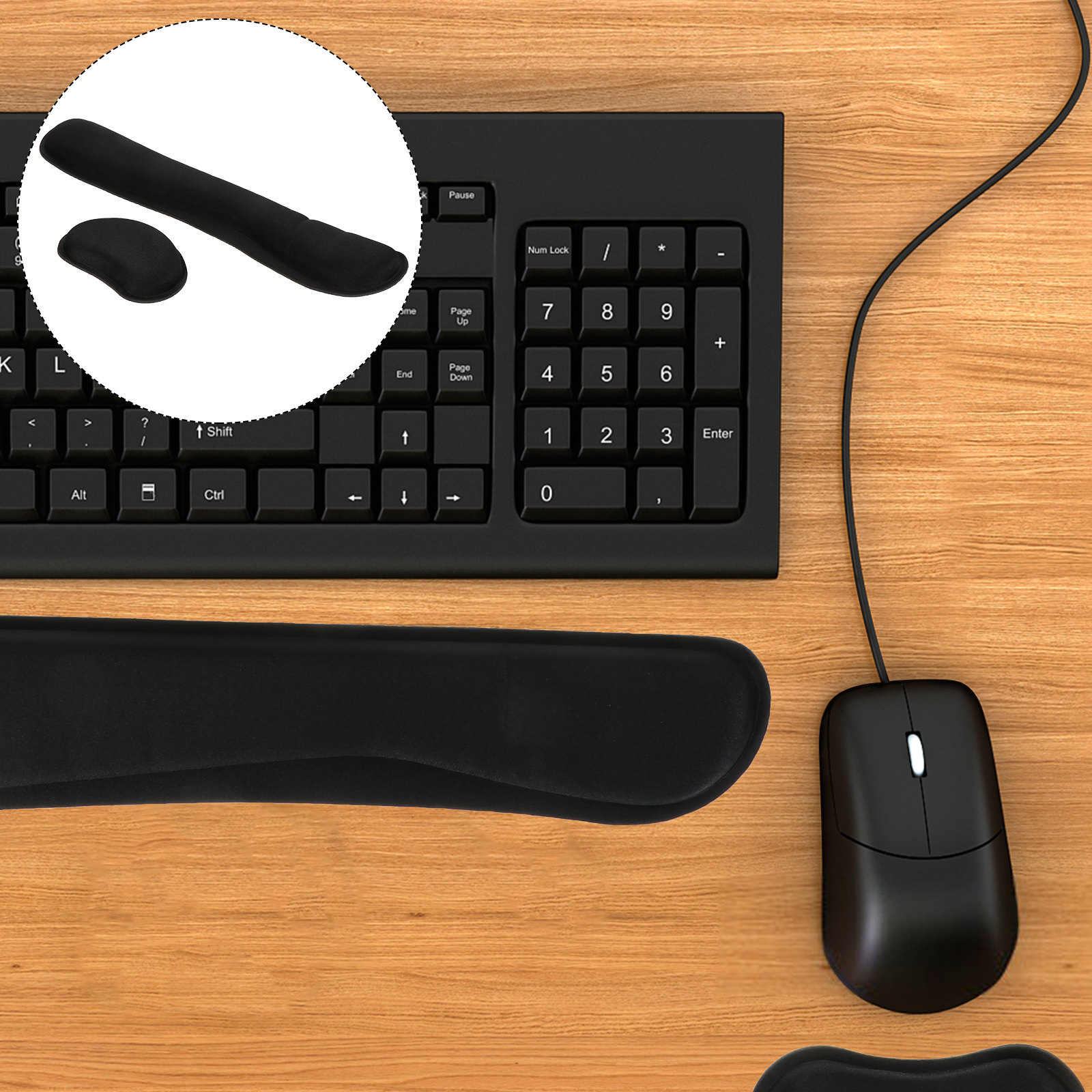 Gaming Keyboard Ergonomics - 1Set Memory Foam Wrist Rest Set
