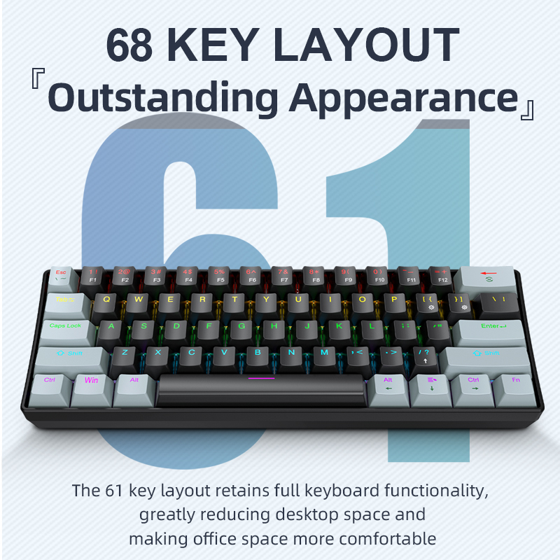 APAYADO K61 Mini Mechanical Ke - Gaming Keyboard Blue Switches review and price