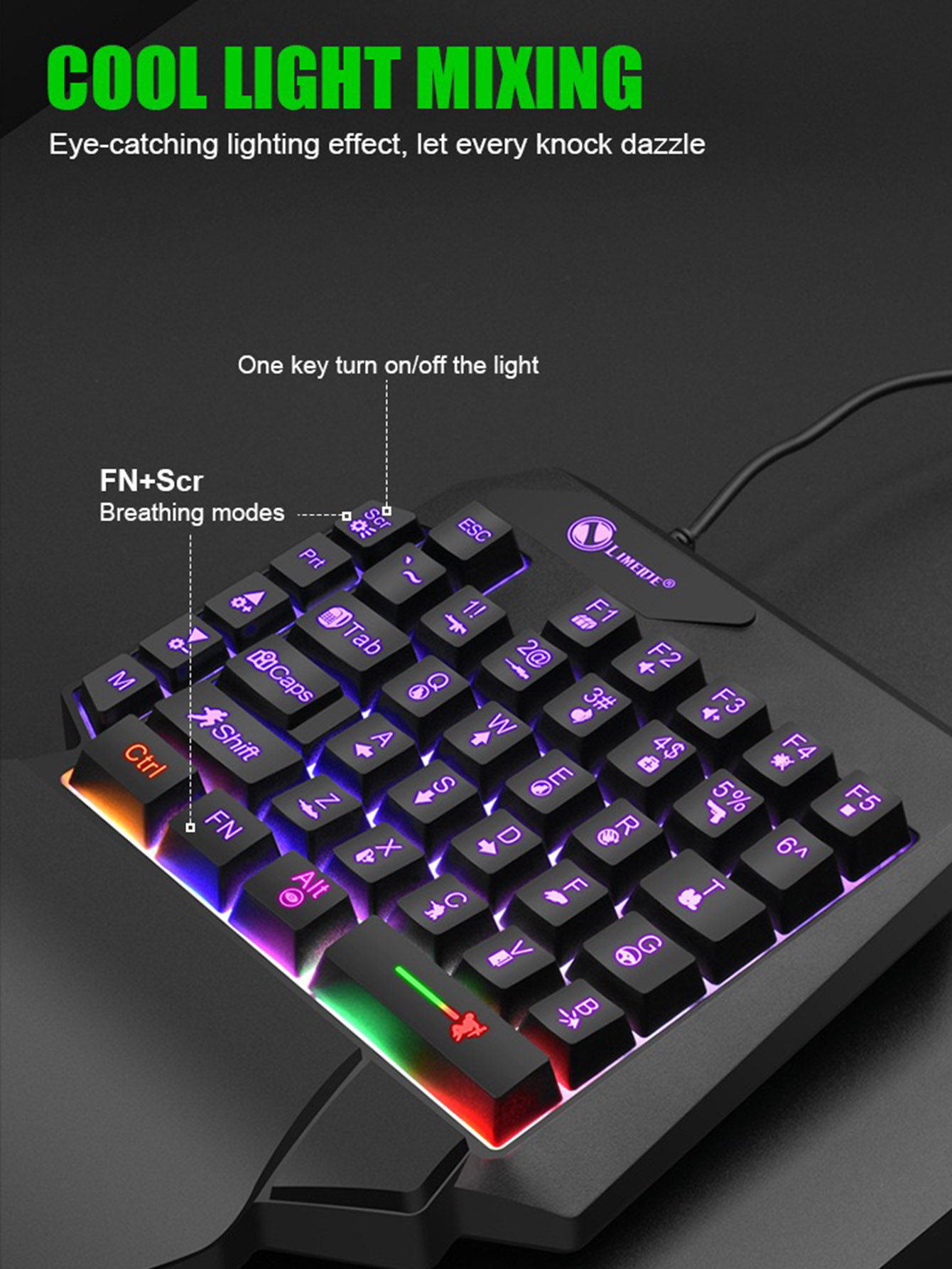 Mechanical One-Handed Light Ga - Gaming Keyboard 1 Hand review and price