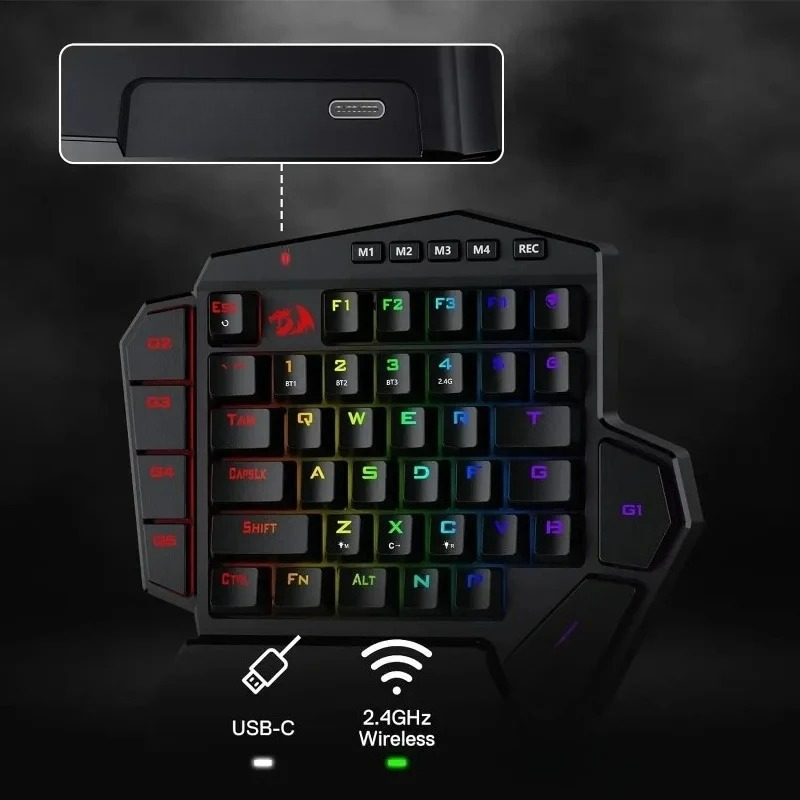 New Redragon K585 PRO Wireless - Gaming Keyboard 1 Hand review and price