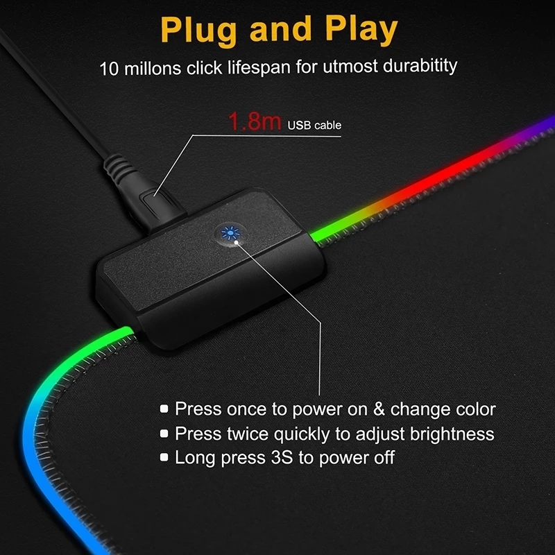 LED Light Mousepad RGB Keyboar - Gaming Keyboard No Rgb review and price