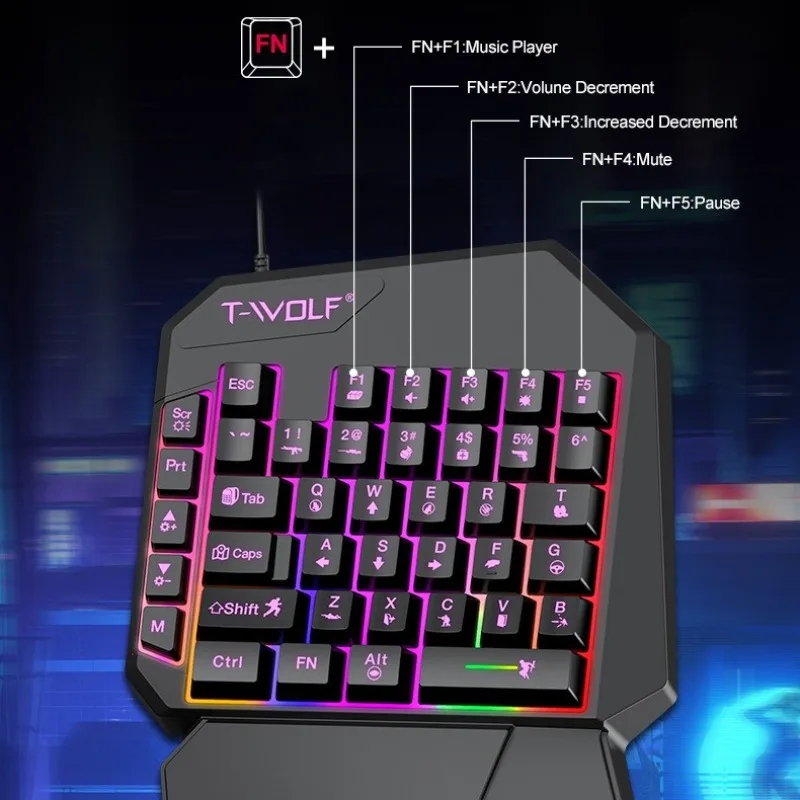 5 In 1 Set 35keys One Handedly - Gaming Keyboard 1 Hand review and price