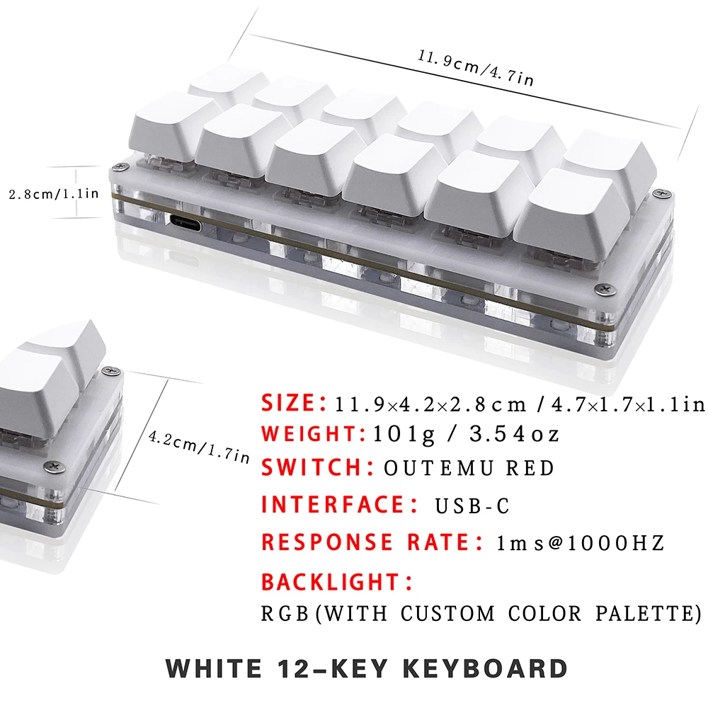 12 Keys Mini Game Mechanical G - Gaming Keyboard 1 Hand review and price