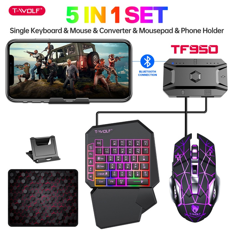 T-Wolf Tf950 5 In 1 One Handed - Gaming Keyboard 1 Hand review and price