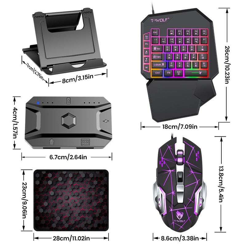 T-Wolf Tf950 5 In 1 One Handed - Gaming Keyboard 1 Hand review and price