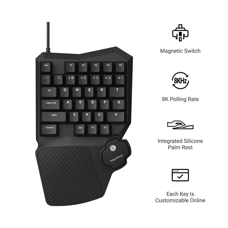 Keychron C0 HE 8K wired One Ha - Gaming Keyboard 1 Hand review and price