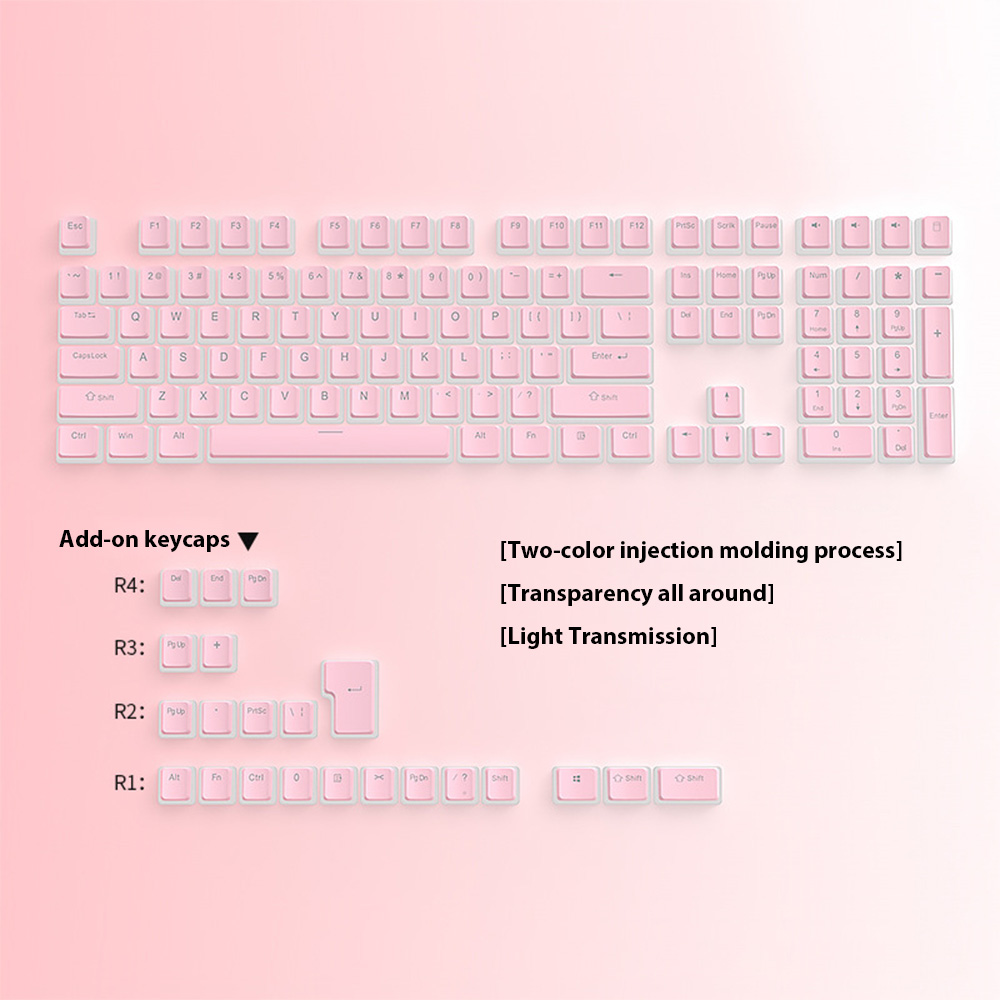 129 Keys Pudding Keycaps PBT D - Gaming Keyboard No Rgb review and price
